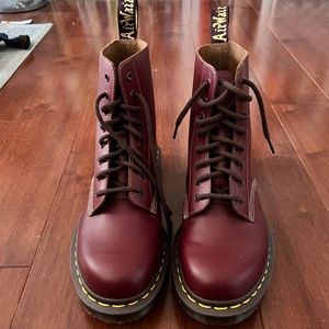 Doc Martens 1460 Vintage Made in England Lace Up Boots, red, US Size 10